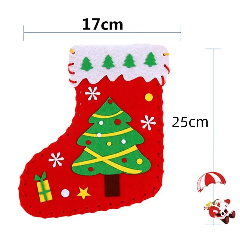 Puzzle Toys Craft Toys Kids DIY Christmas Socks Material Kit Puzzle Game Handmade Toy Early Learning Educational Toy for Children Craft Gift Xmas Decor