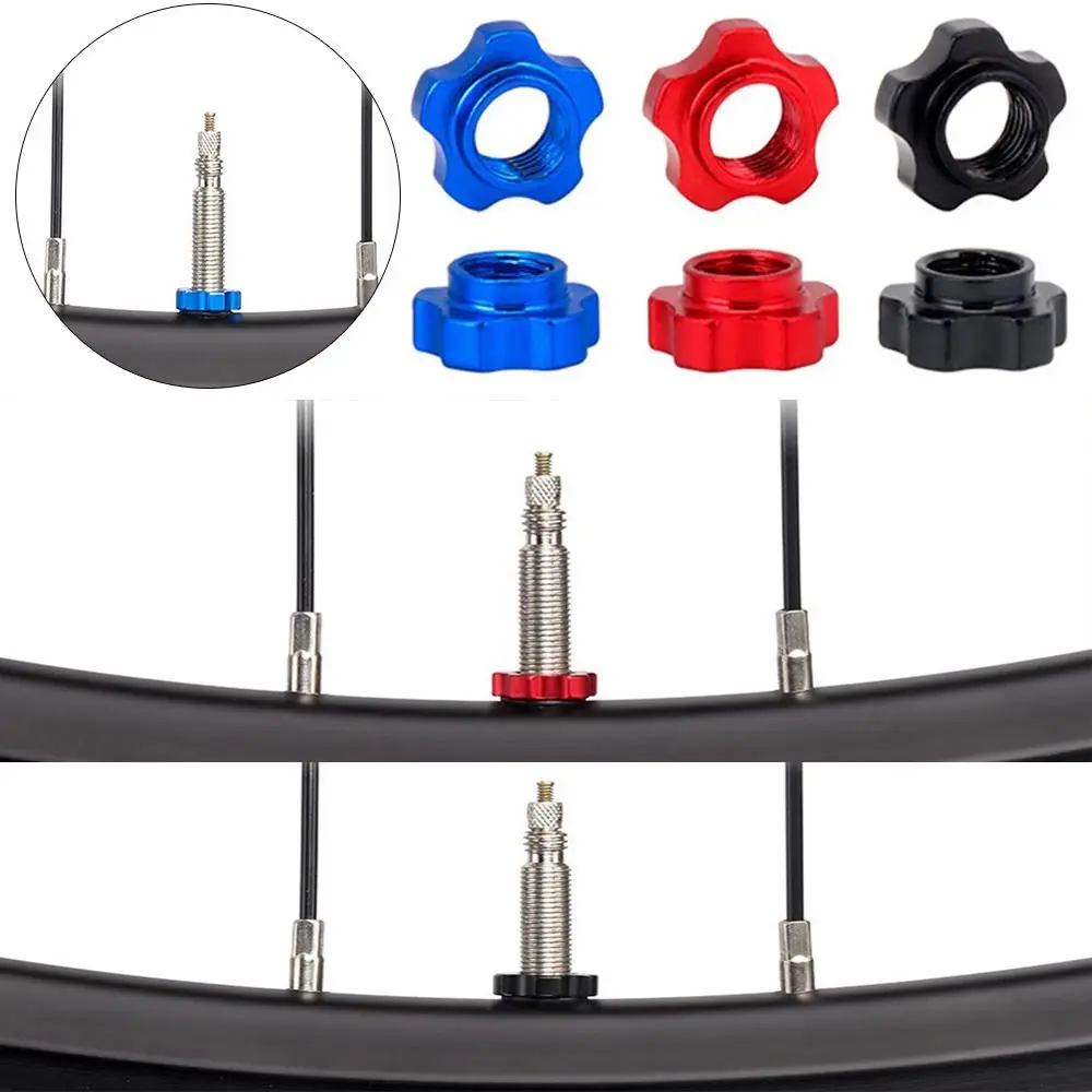 

1 Set MTB Road Bicycle Vacuum Mountain Bike with Install Wrench Presta Valve Nut Tire Valve Cap Tires Nozzle Lock