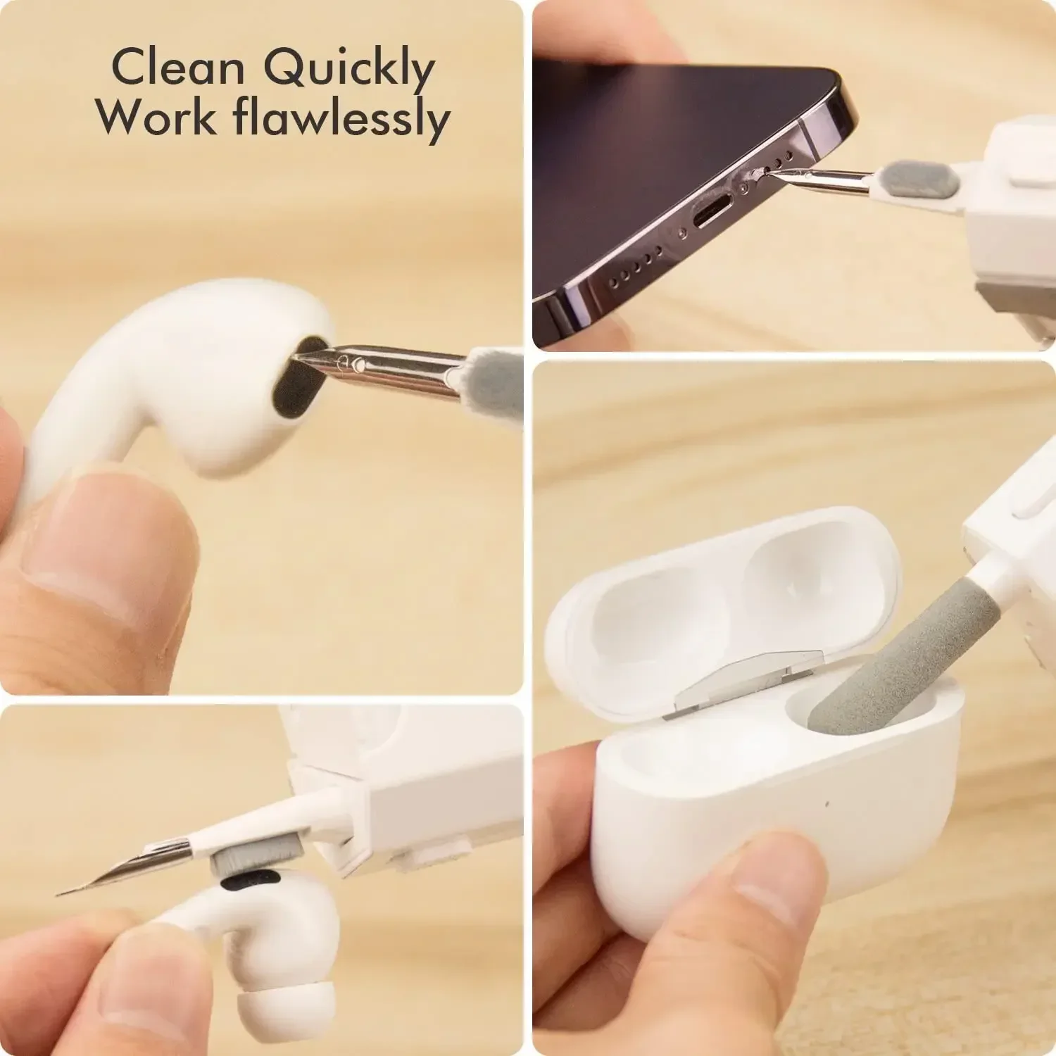 8 In1 Electronic Cleaner Kit Screen Cleaner Multifunctional Cleaning Brush for Earphone Keyboard Laptop Phone PC Monitor Camera 4