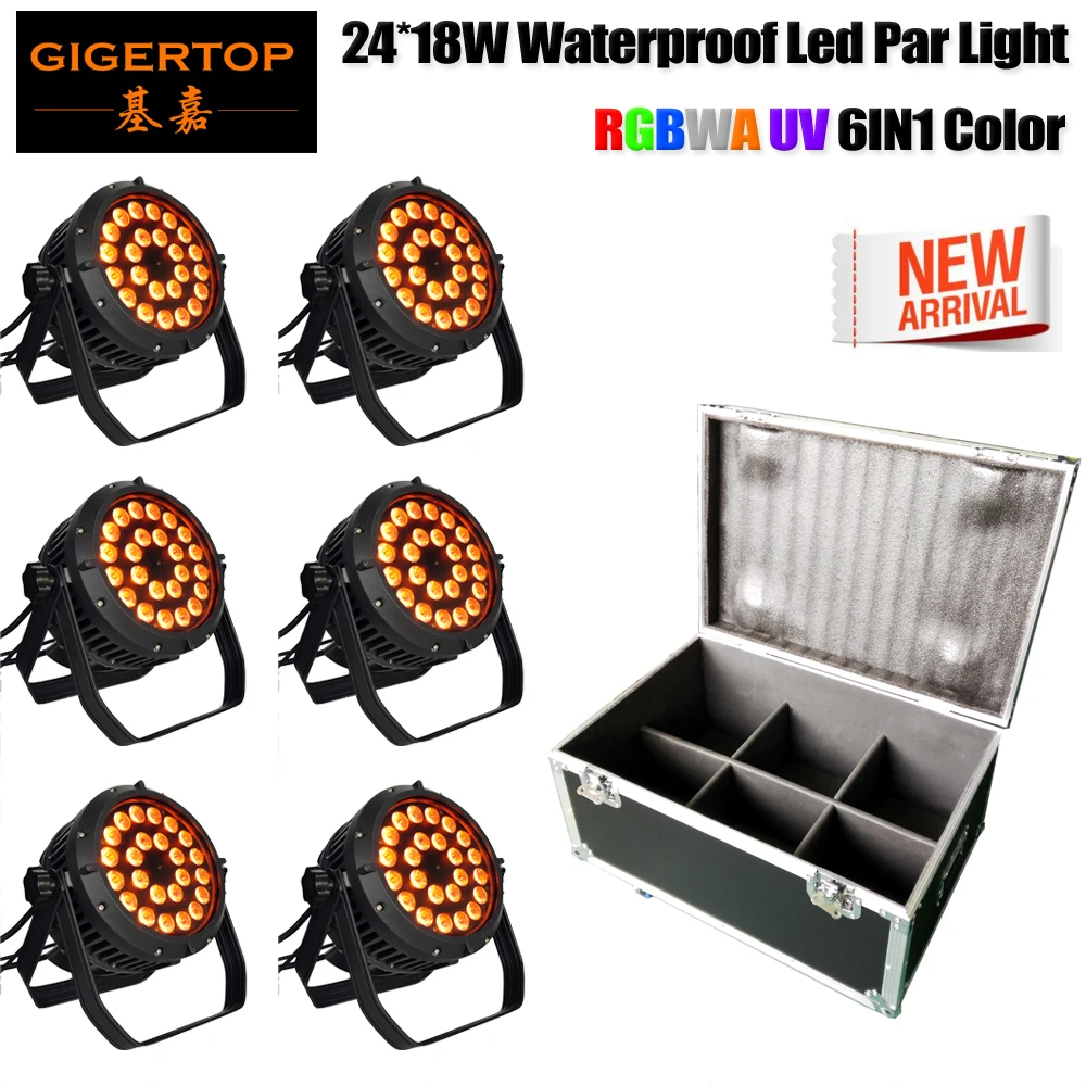 

TIPTOP 4IN1/6IN1 Road Case Pack 24x18W 6 Color Waterproof Stage Led Par Cans IP65 Outdoor Using 100% P64 LED Flood Light CE ROHS