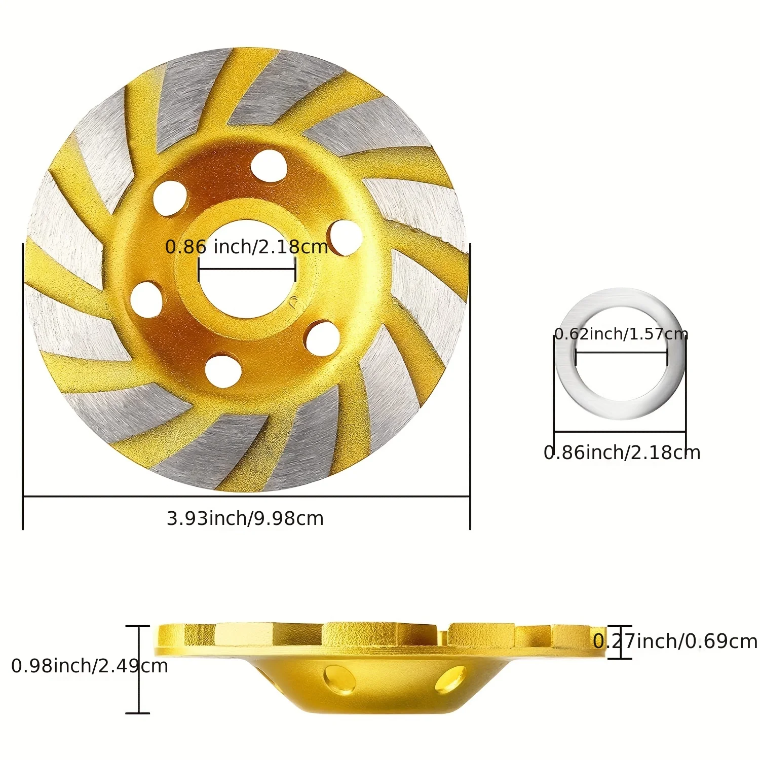 Grinding Wheels 4 Inch Concrete Turbo Diamond Grinding Cup Wheel 12 Segs Heavy Duty Angle Grinder Wheels For Angle Grinder