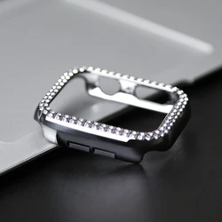 Elegant Diamond Protective Apple Watch Case - Premium All-Series Cover & Accessories for 40MM Series SE 6 5 4 (Space Gray)