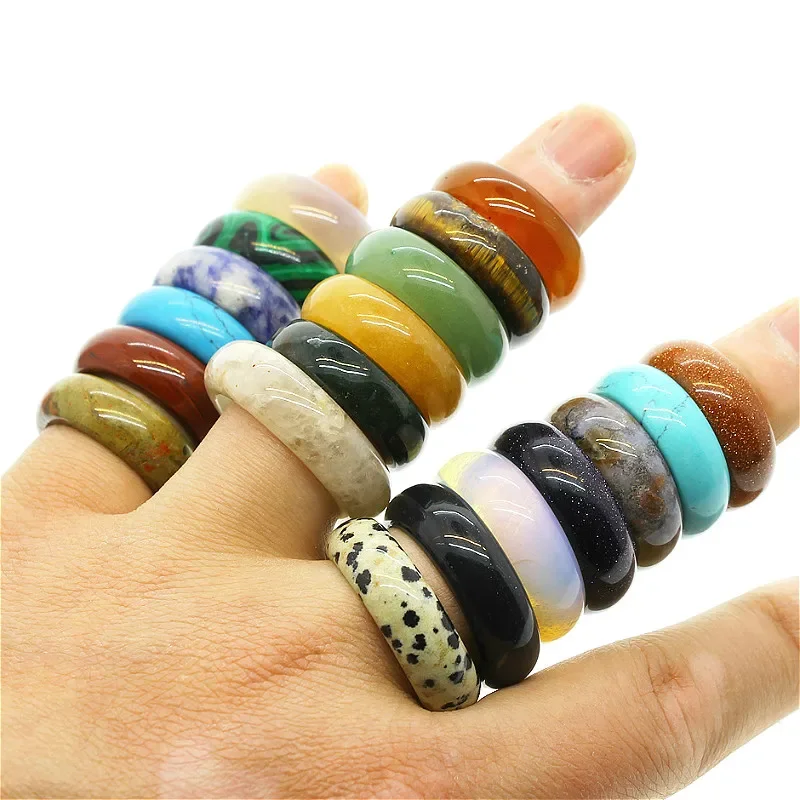Gemstone Rings Ring Jewelry Agate Two Models 6/8mm Face Width gemstone ring emerald gemstone ring jade ring