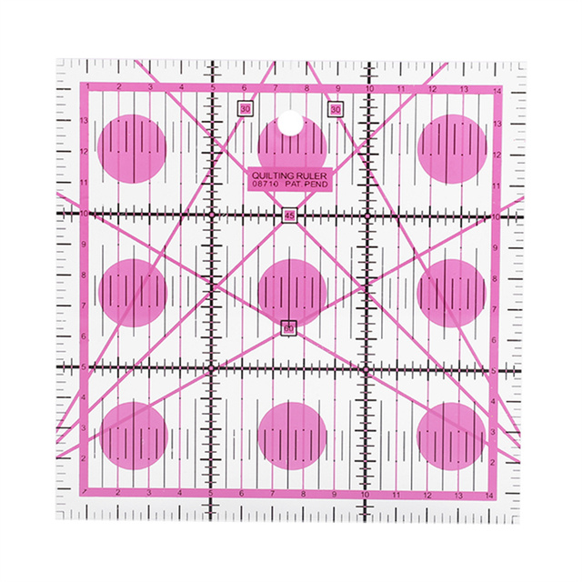 Ruler Knitting Clear Scale Sewing Aligned Template Accessory Needlework Manual Drawing Tool Yellow Square