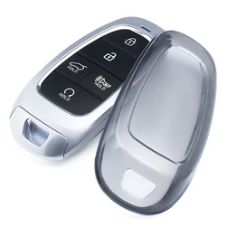 Sleek Black Transparent Car Key Fob Case with Keychain Ring (1x Key Case (Black))