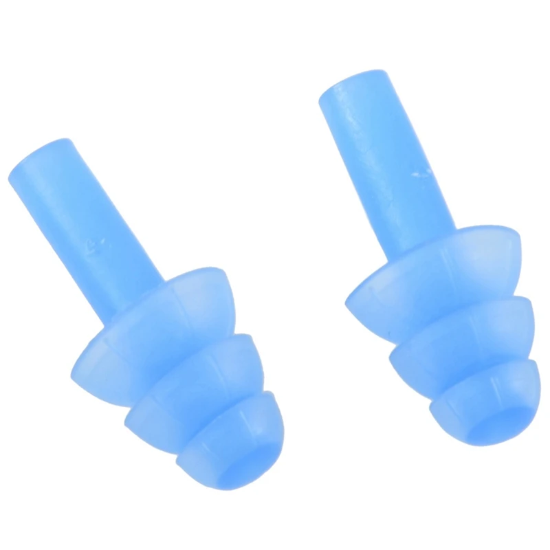 10X Pair Swimming Dive Flexible Silicone Ear Plugs Earplug Blue