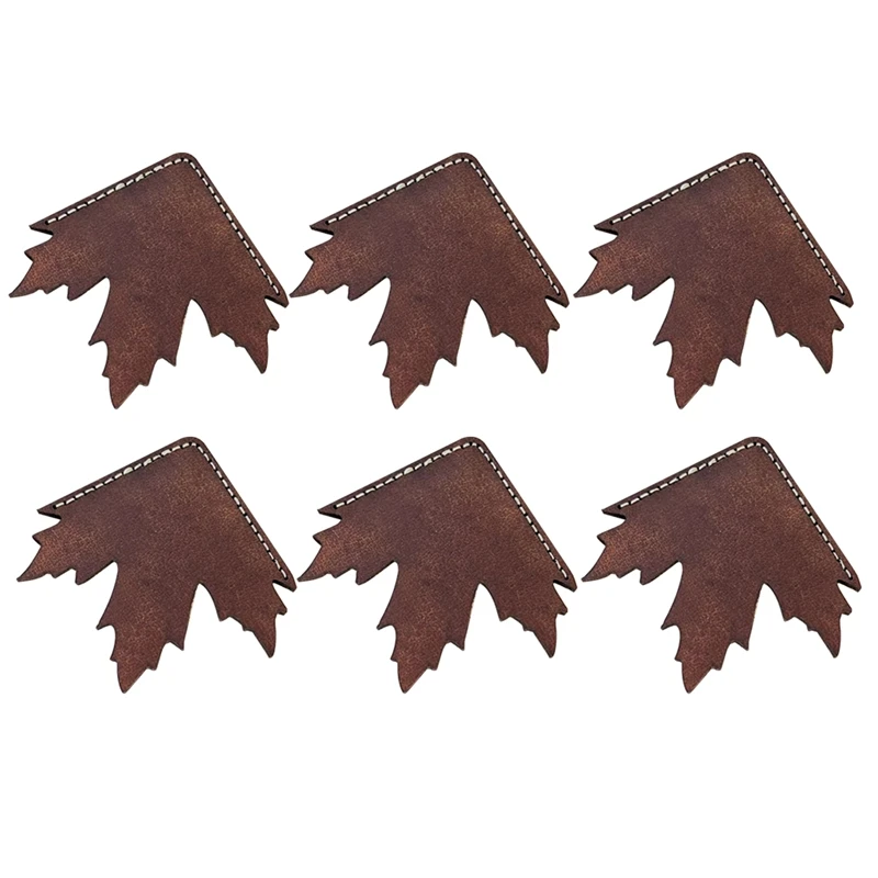 

6PCS PU Leather Maple Leaf Bookmarks Cute Bookmarks Page Corner Handmade Book Marks For Reading For Book Lovers 7.8 X 7Cm