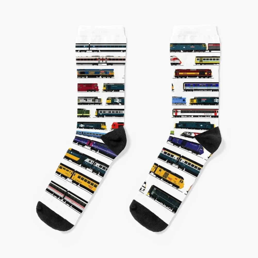 british locomotive collection Socks Run man Socks Ladies Men's