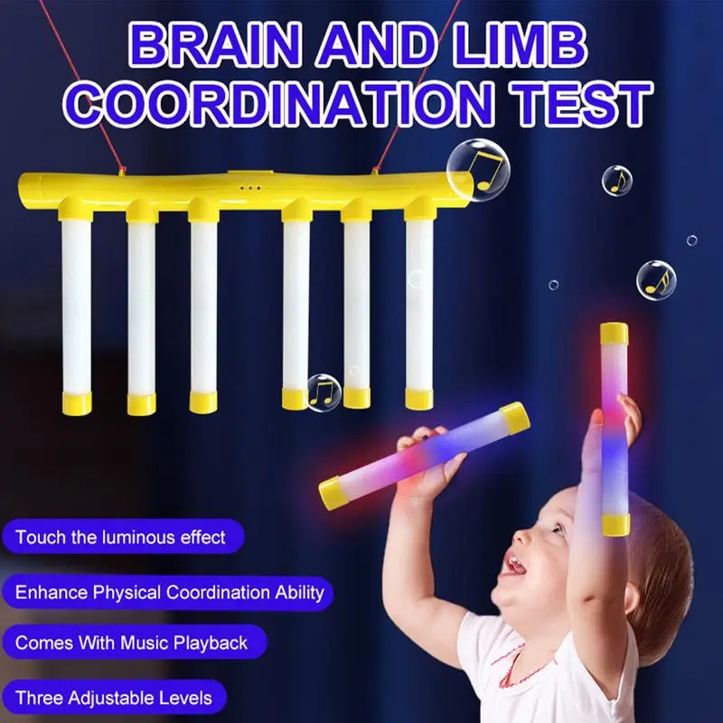 Reflex Game Stick Drop Game Glowing In The Dark 3 Adjustable Levels Hand Speed Challenge With Music Educational Activity Toy For