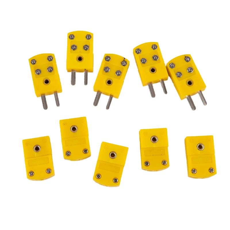 Yellow Type K Male/female Mini Connector Plug 5Pcs/set Safety Fits All Our Temperature Controllers Temperature Sensor temperature sensors