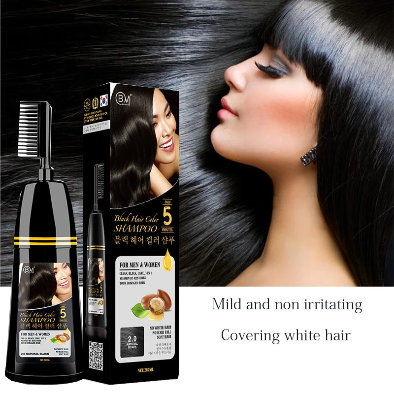 200ml Hair dye plant hair dye a black warm non irritating and long-lasting shade for white hair Easy to use