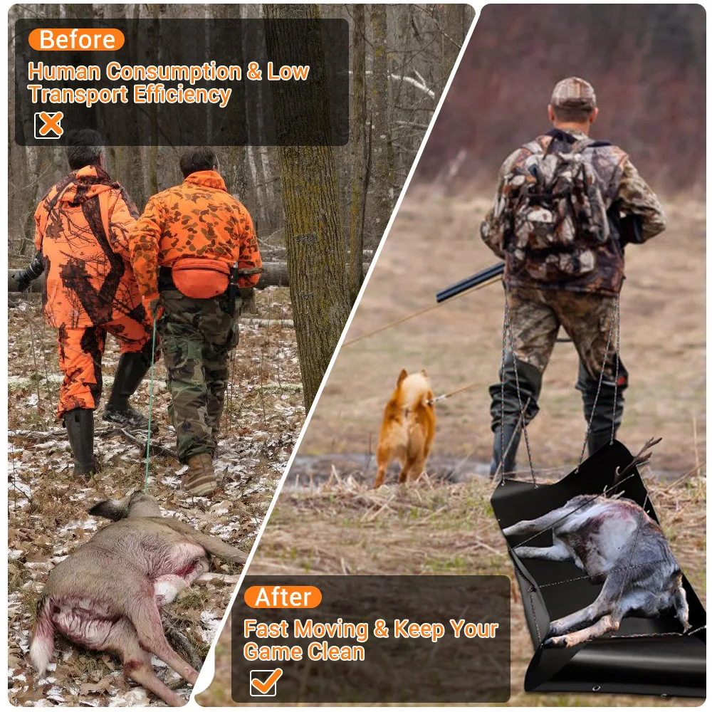 Deer Drag Sled Deer Cart Game Hauler with Rope Multi-Purpose Utility Sled Game Hauler for Hunting Accessories Ice Fish