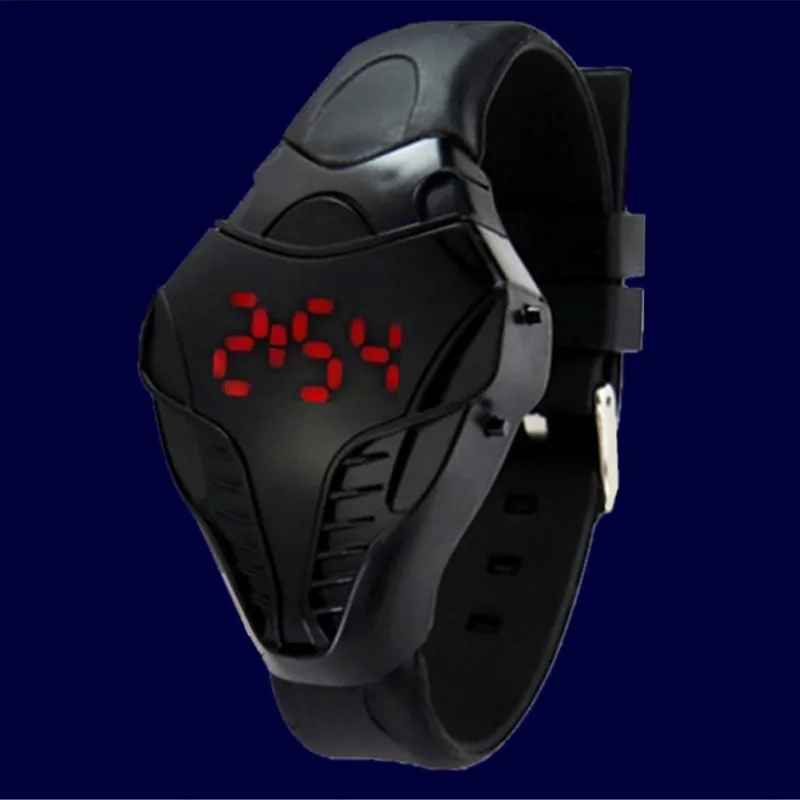 2021 New LED Digital  Watch Men Watches Colorful Silicone Triangle Dial Snake Head Sports Wristwatch Arm Band Gift 