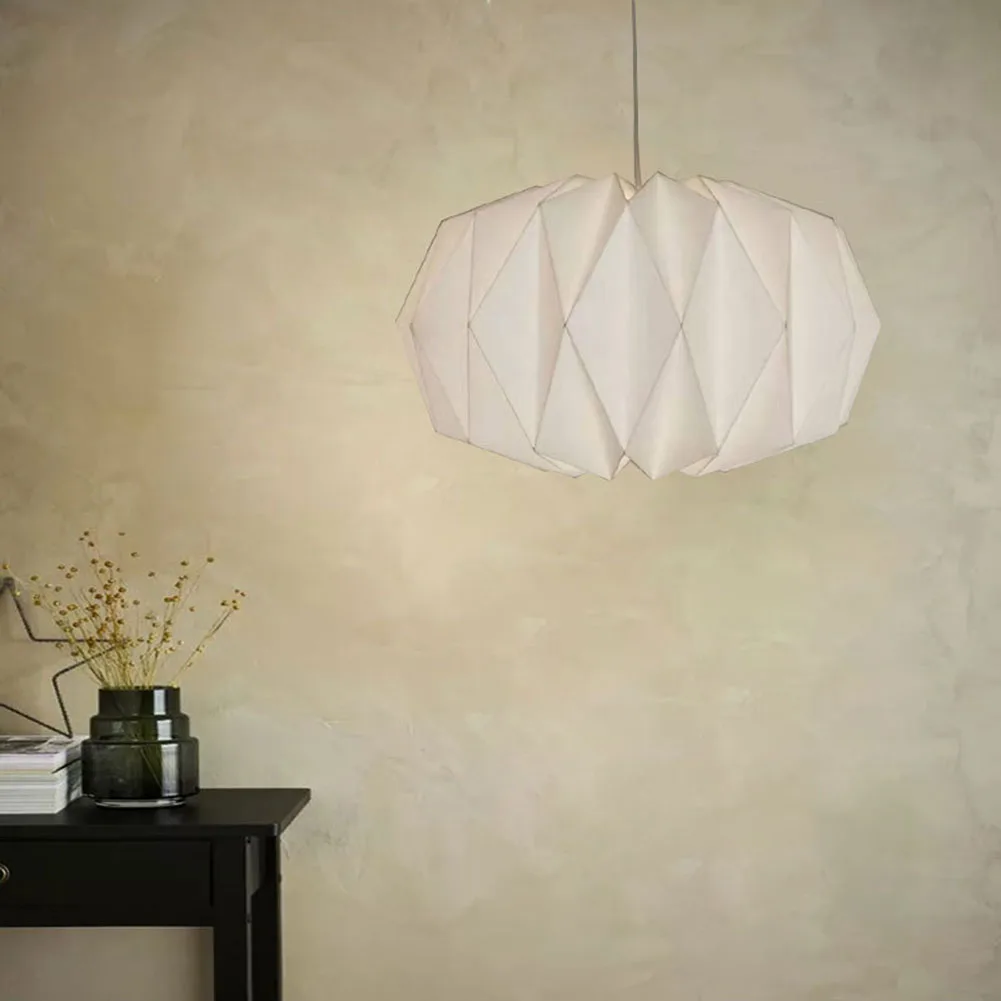 Description Picture 6 of itemHanging Pendant Lamp Cover Foldable Nordic Creative Paper Lamp Cover Origami Lantern Hanging Lampshade for Living Room Decor