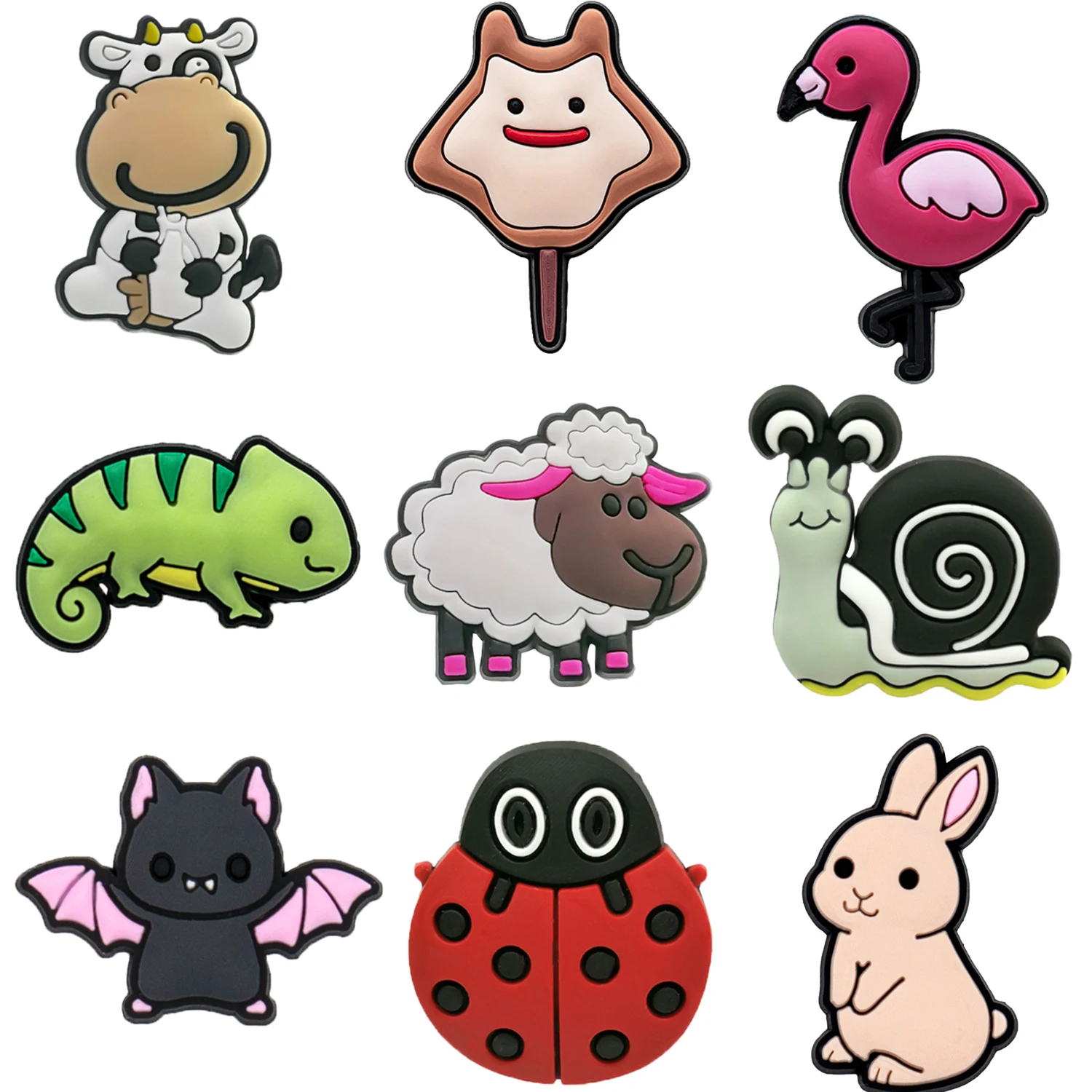 1/20 Stück PVC Lustige Tiere Schuhanhänger Niedliche Katze Ente Hund Frosch Schuhdekorationen Rosa Schwein Salamander Pin Clog Zubehör Geschenke – Detail 12