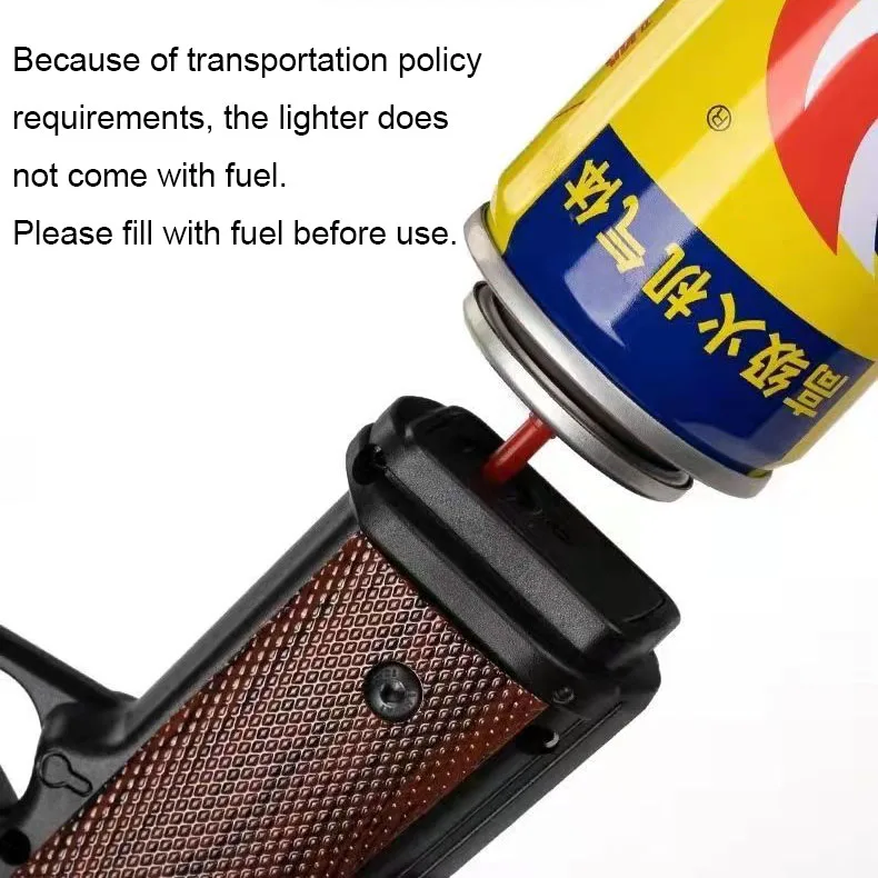 Toy Gun Pistol Shaped Torch Gun Lighter Metal And ABS Windproof w Flashlight 6