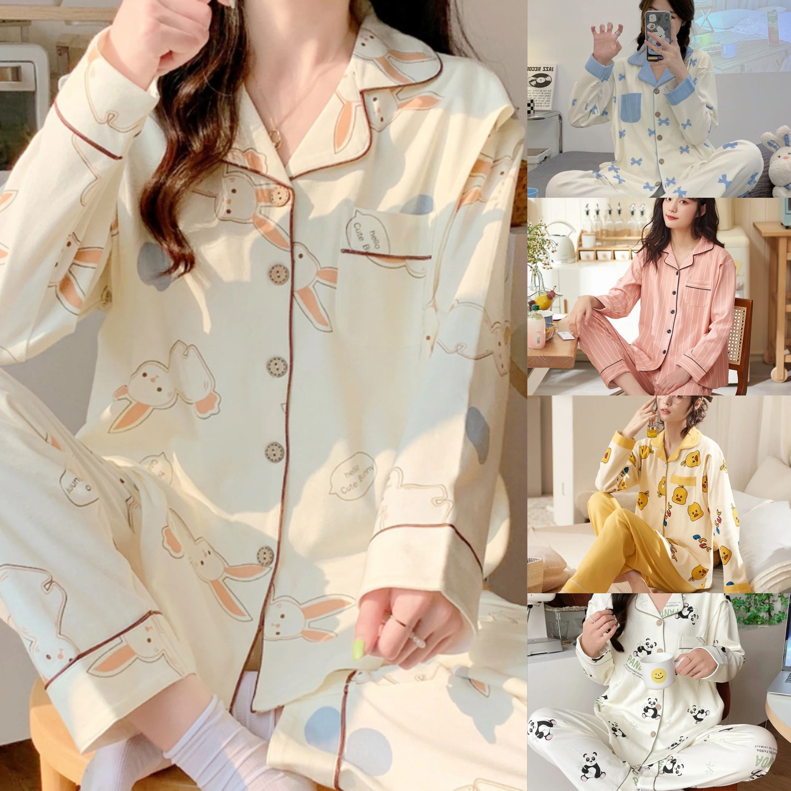 Spring And Summer Breastfeeding Clothes Maternity Pajamas Pregnancy Breastfeeding Home Wear 2 Sets cotton pajama set,breastfeeding nightgown,maternity nightgown set,summer home clothes set,pregnant women dress