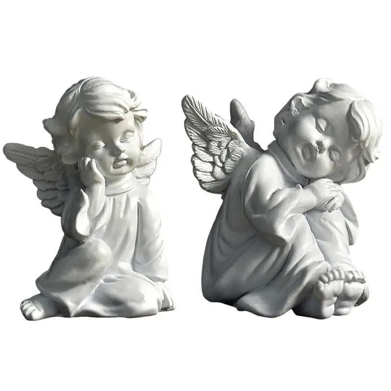 Cute Garden Sleeping Angel Statue Resin Cute Little Angel Decoration Figurine Outdoor Home Desktop Cherubino Adorabili Cherubini