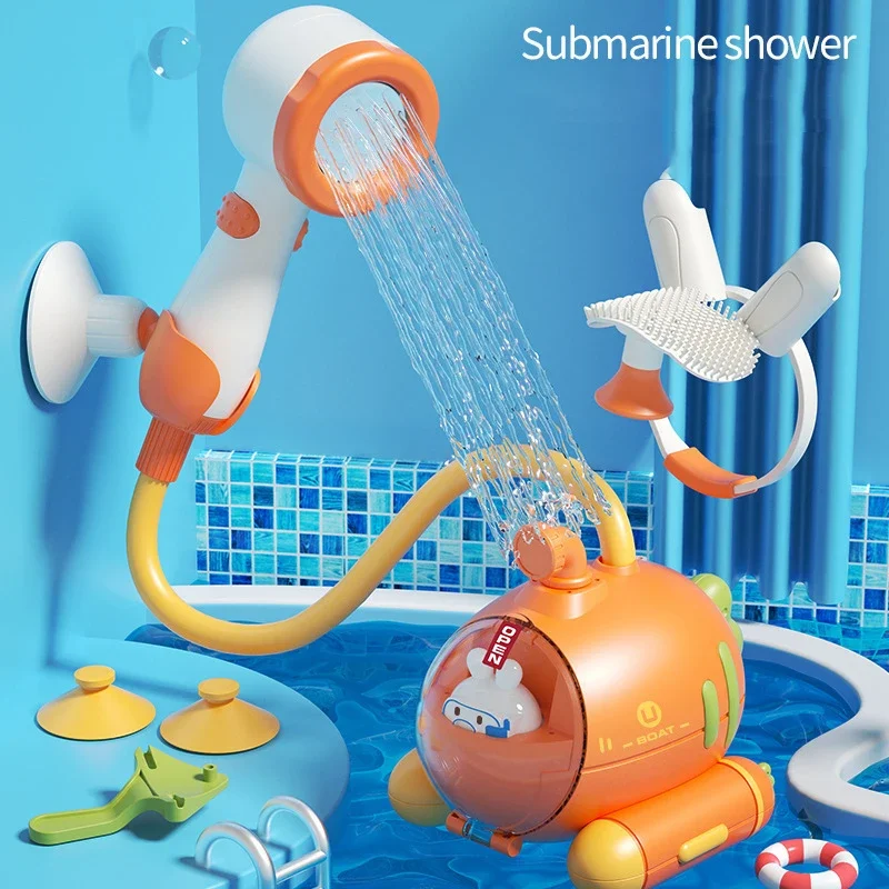 

Baby Bath Toy Electric Shower Submarine Carrot Water Pump Adjustable Sprinkler Baby Bathtub Spray Water Toy for Toddler Gift