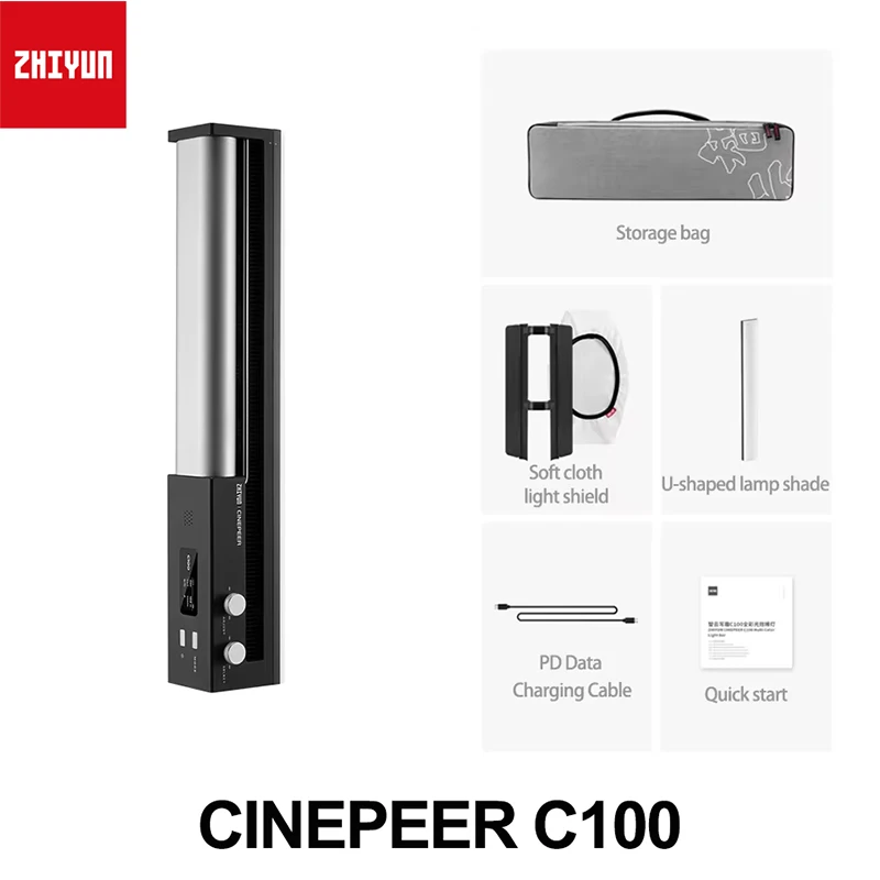 ZHIYUN CINEPEER C100 100WハンドヘルドスティックLEDライト 2700K