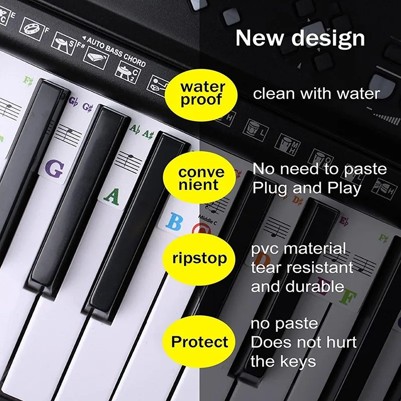 Piano Keyboard Covers Dust Proof Folding Waterproof Covers & Piano Keyboard Stickers For 88/61 Keys piano keyboard cover piano keyboard covers piano keyboard labels