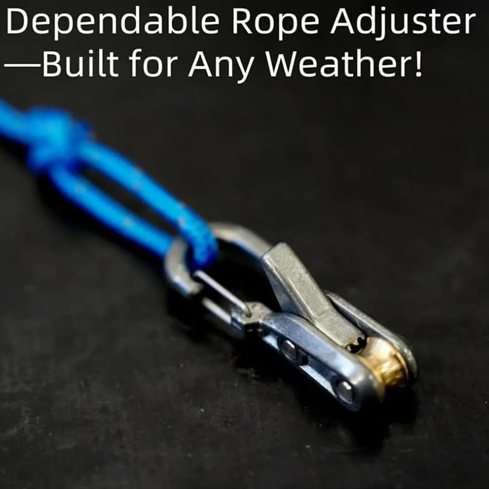 Secure Lock Buckle Rope with Roller Tensioner 6 Hooks Heavy-duty Tie Down Rope Quick Adjust Non-Slip Cable Puller Maritime Tools
