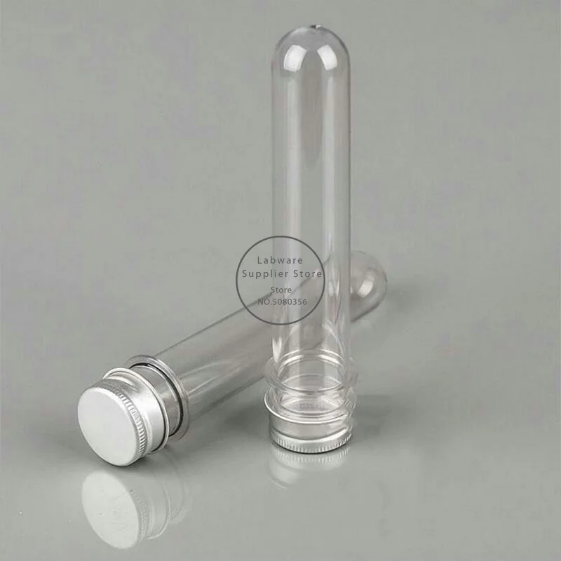 10pcs lab 30/40/70/100ml PET test tube bottle Transparent cylindrical plastic refillable bottle for Mask candy data line images - 6