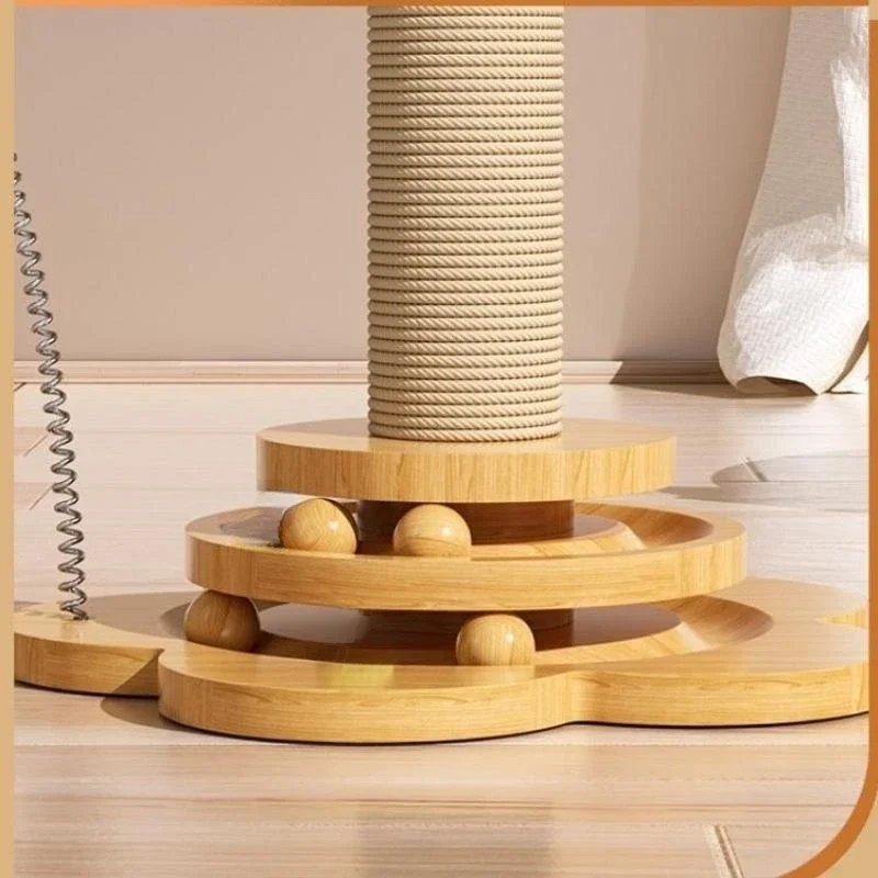 Title 3, Pet Cat Toy Solid Wood Cat Turntable Funny Cat ...