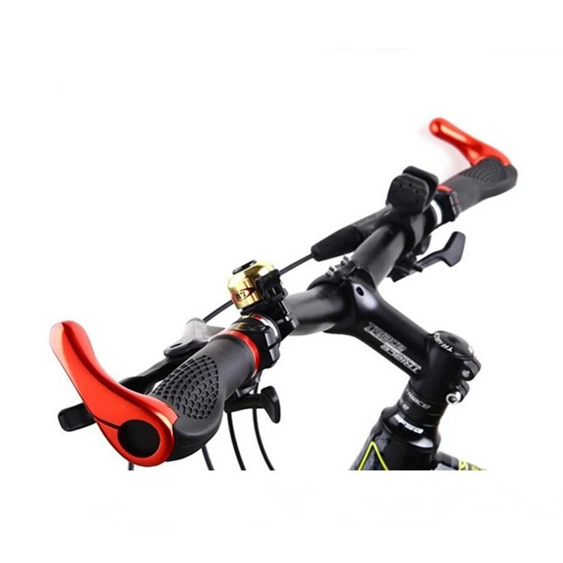 Bicycle Grip Handlebar End Cap Aluminium Alloy Lock Mountain Handle Bar Grip Anti-Skid Rubber Skid-Proof Grips