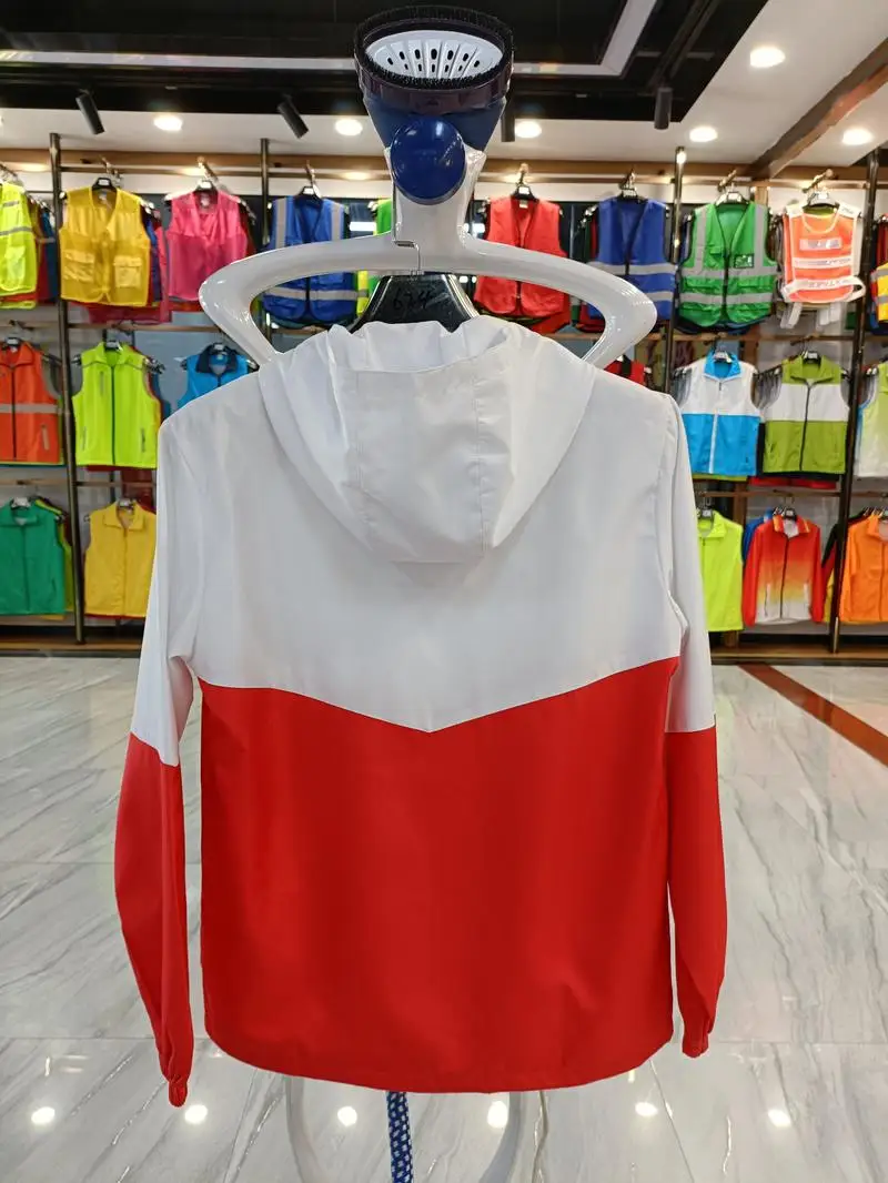 Spring Autumn Light Jacket Waterproof Advertised Team Group Activities Jacket Custom Logo Outdoor Hooded Windbreaker Rain Coat