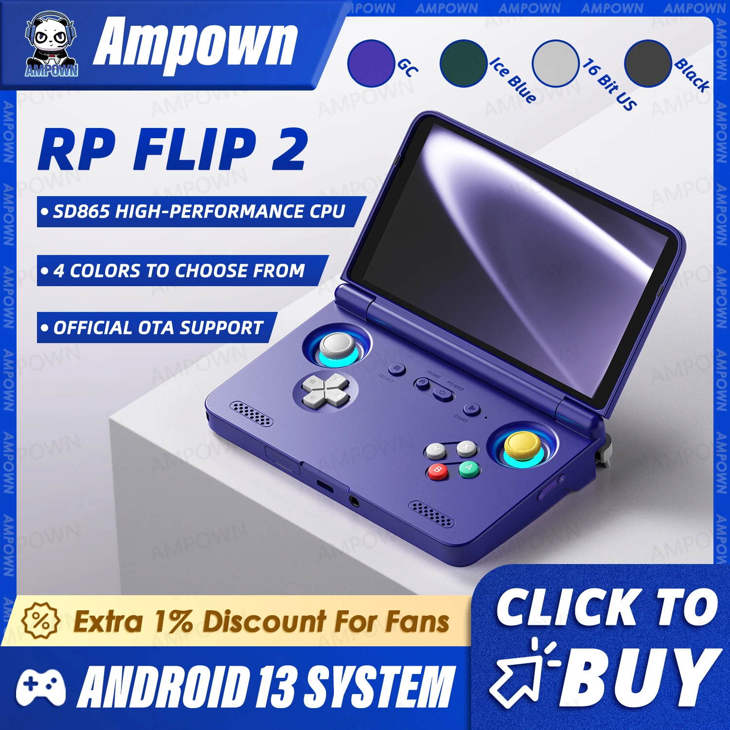 Retroid Pocket Flip2 ハンドヘルド ゲーム コンソール 5.5 インチ