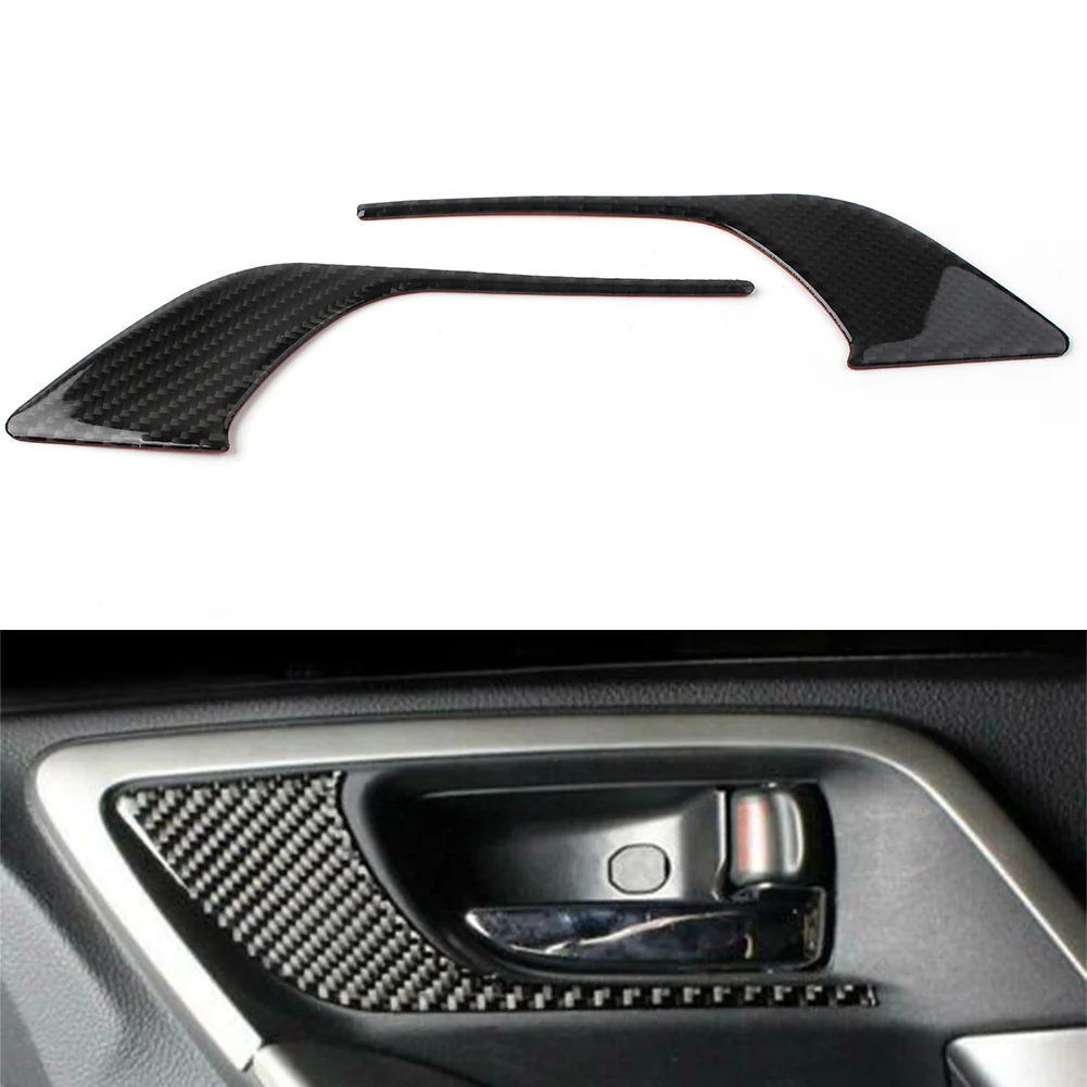 

2 шт. для Subaru Forester 2013-2018, автомобильные внутренние передние дверные ручки, обшивка, углеродное волокно, автомобильный стикер, АБС-пластик