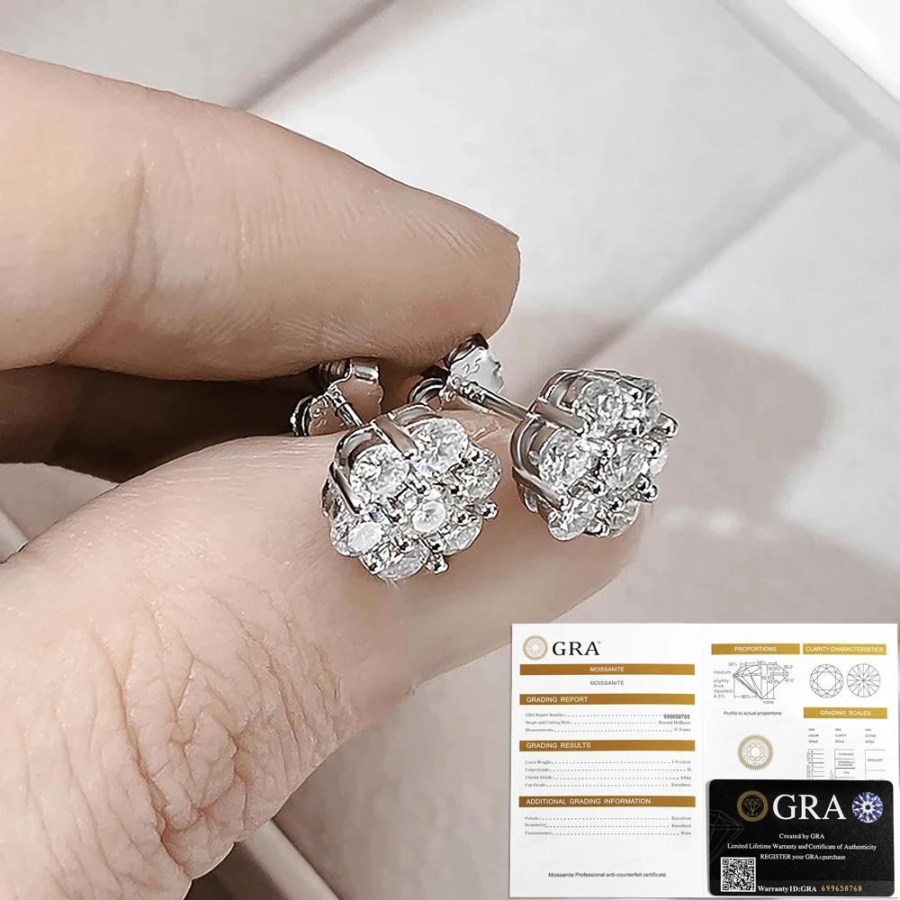 Serenity 1.4cttw 4.2cttw 7cttw D Color Moissanite Earrings For Women Anniversary Gift 100% S925 Silver Stud Earring Fine Jewelry 3 Serenity 1.4cttw 4.2cttw 7cttw D Color Moissanite Earrings For Women Anniversary Gift 100% S925 Silver Stud Earring Fine Jewelry 3
