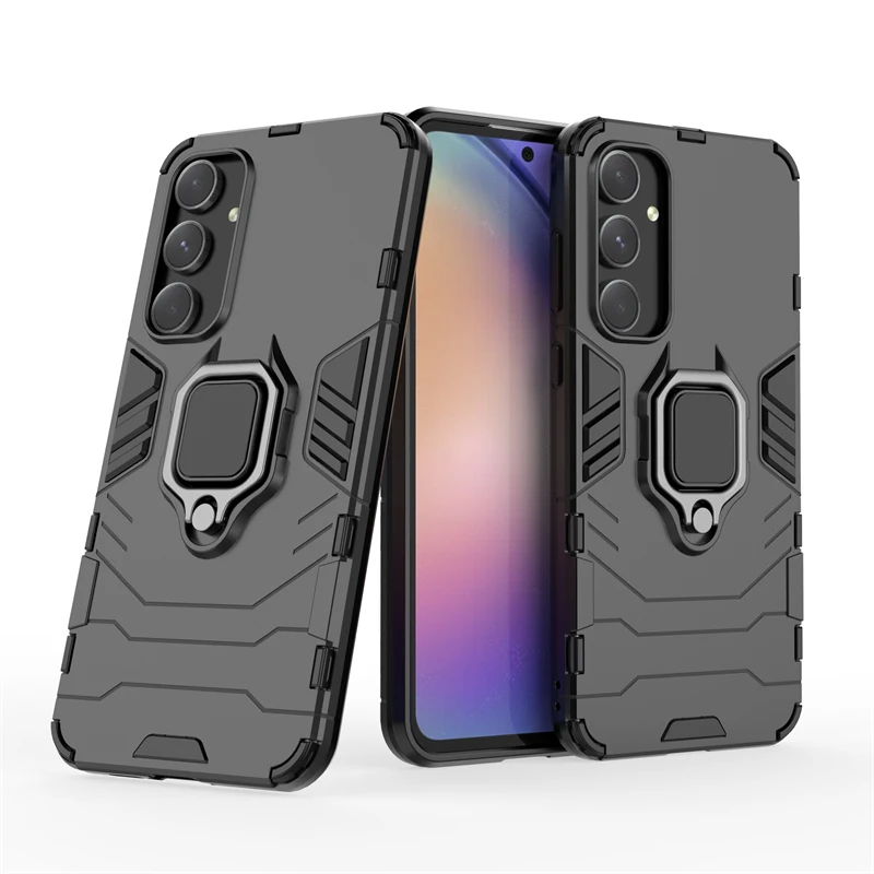 Per Samsung Galaxy A55 Custodia Per Samsung Galaxy A55 Cover Shell Bumper Finger Ring Kickstand Custodia Rigida Per Telefono Posteriore Per Samsung A5