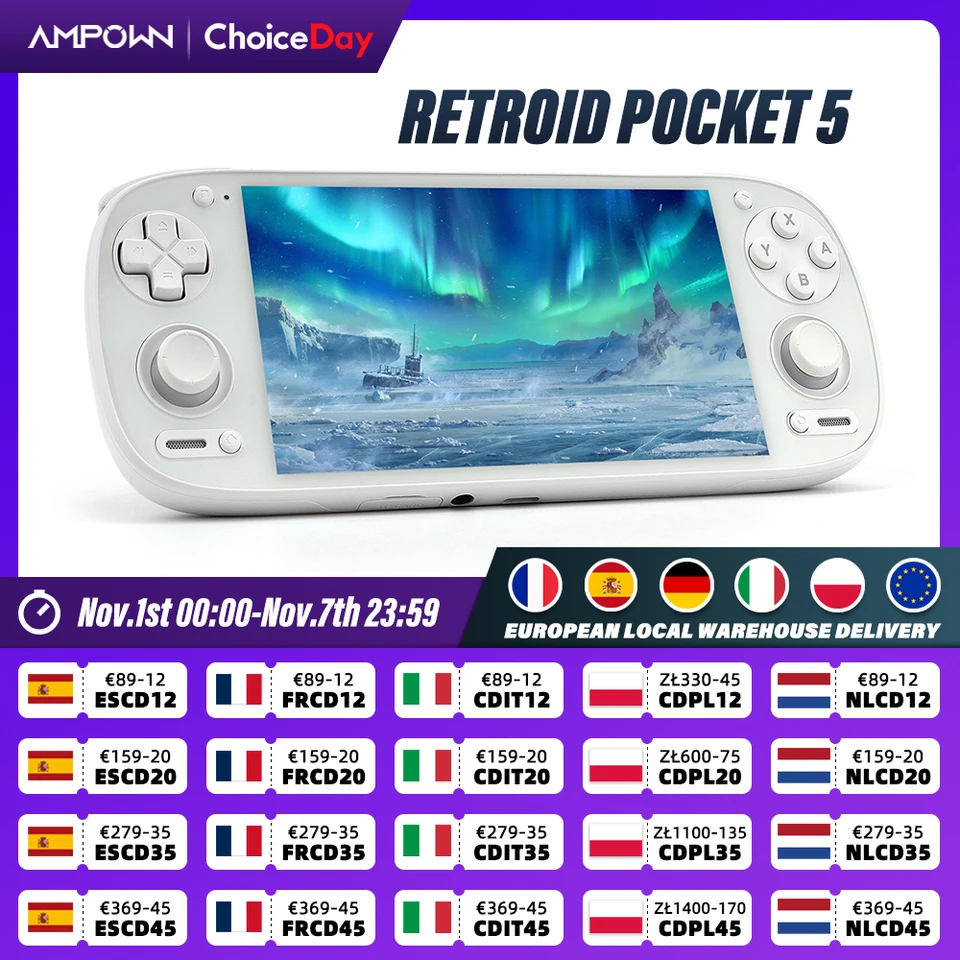 Retroid Pocket 5 Handheld Game Console 5.5'' AMOLED Screen