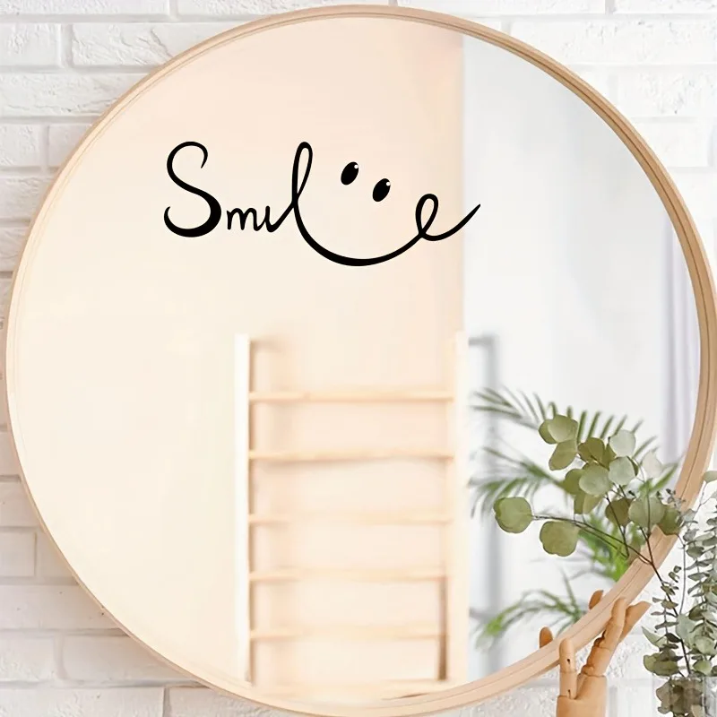 Smile Mirror Wall Sticker Removable Wall Stickers Diy Wallpaper For Hallway Wall Decoration Murals 1