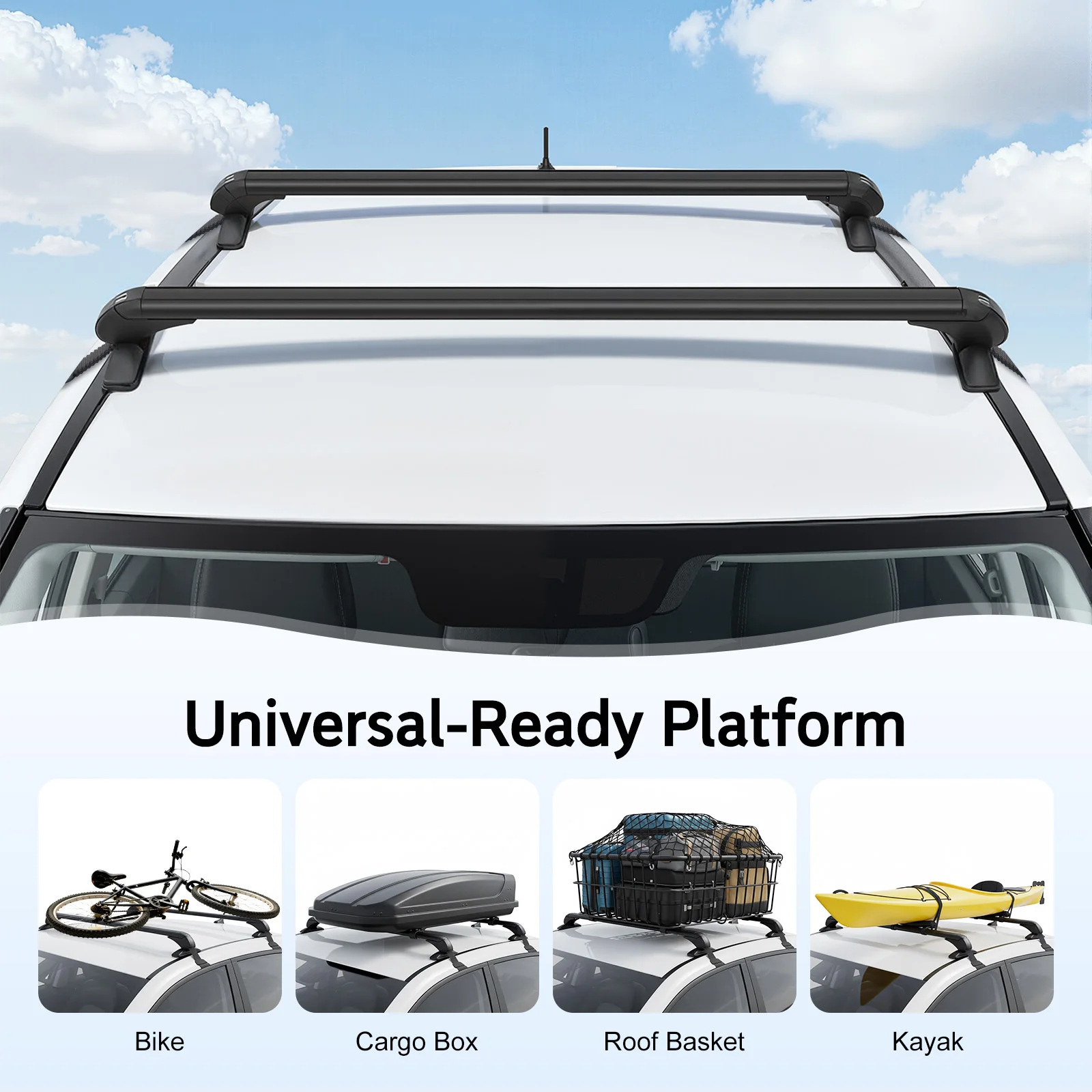 Non-Destructive Aluminum Security Roof Racks Installation View