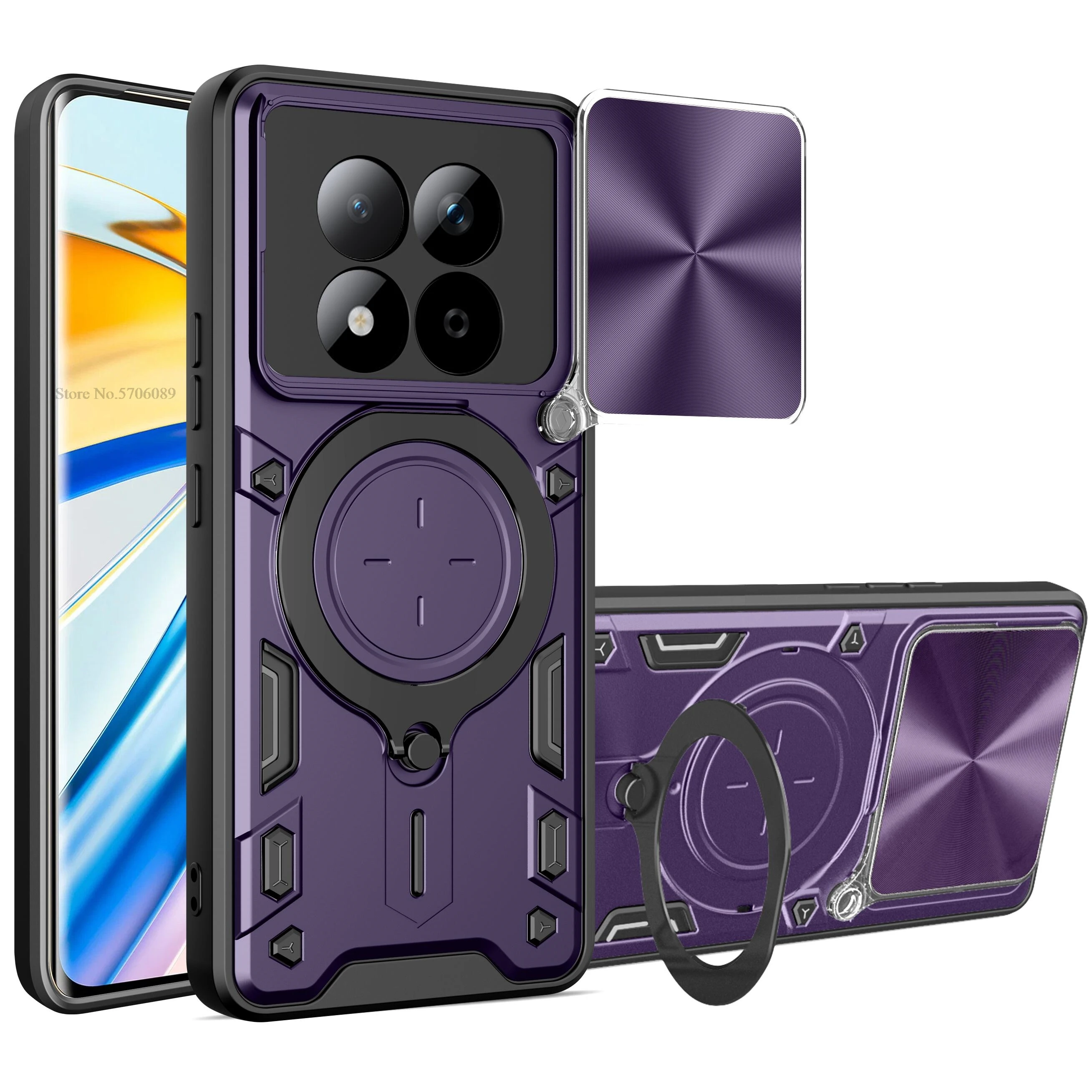 Shockproof Slide Lens Armor Phone Cover - Durable Protective Case with Coque s Etui