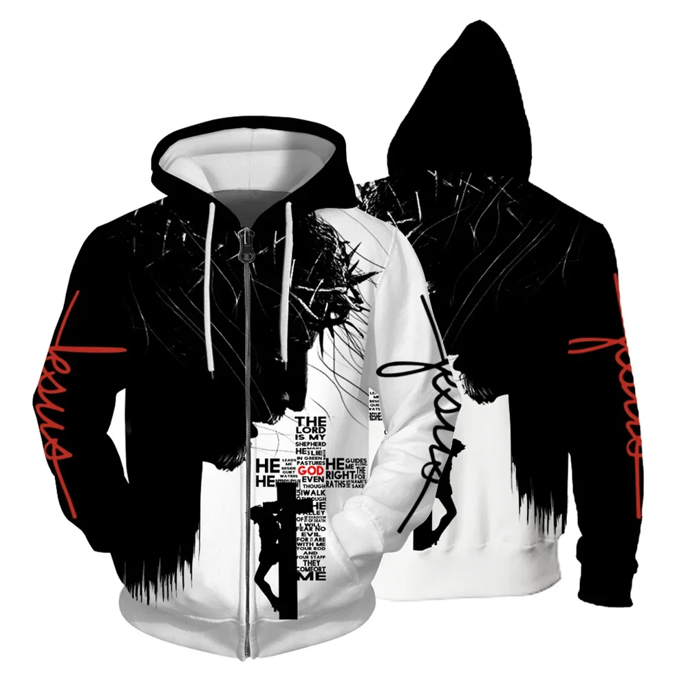 thumbnail image 1 of Sudadera con capucha para hombre con estampado digital 3D de moda, sudadera con cremallera de moda, sudaderas para hombre, sudadera con capucha cómoda y versátil para hombre, 1 of 4