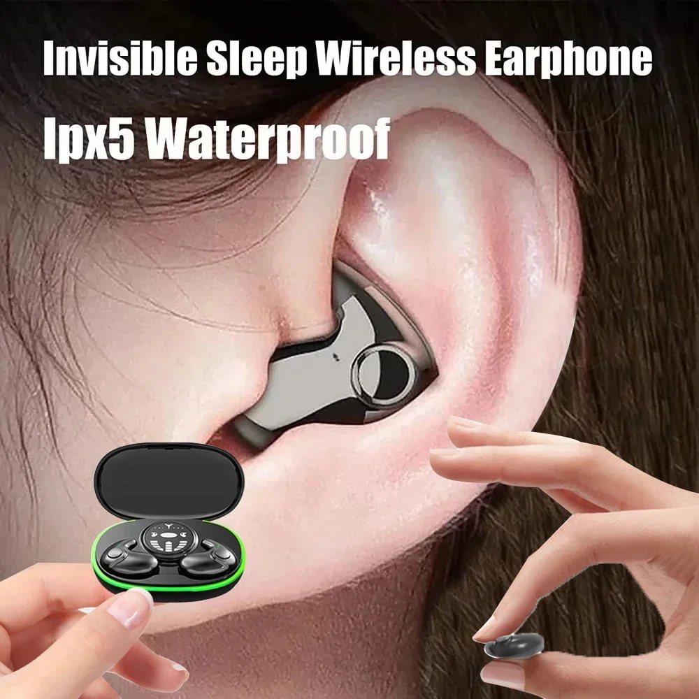 

Wireless Bluetooth 5.3 Invisible Sleep Earphones Headphones IPX5 Waterproof Noise Reduction Earbuds Touch Control Headsets