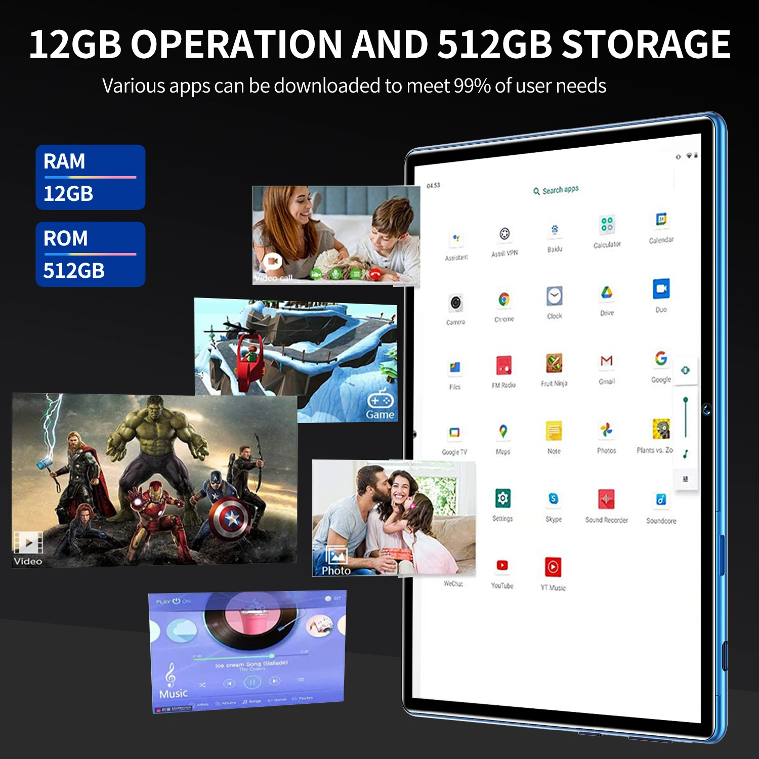 8.1Inch Tablet 5Pro Dual SIM Android 10.1 16+32MP Pad 8000mAh Bluetooth 5.0 WIFI 12GB 512GB Gobal Version GPS GooglePlay PC