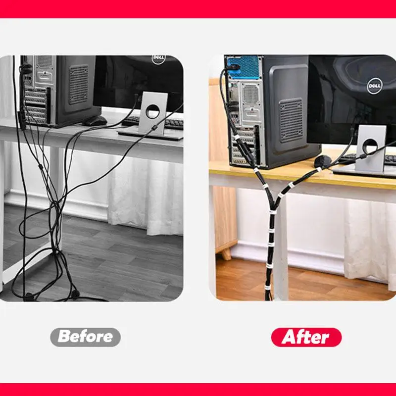 Cable Manager Data Cable Storage Artifact Reusable Cable Tie 1.2cmx5m Nylon Free Cut Wire Organizer USB Cord Cable Ties