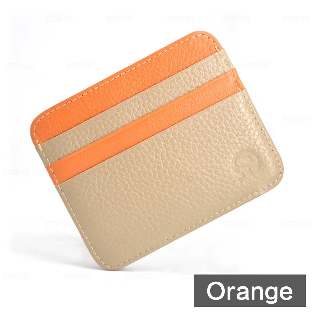 Wallet Card Holder Genuine Leather ID Pocket for Bank Credit Cards
