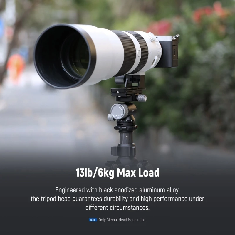 Gimbaled Head for Monopod Tripod Long Telephoto Lenses Metal Low Head