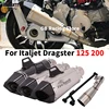 For Italjet Dragster 125 200 Motorcycle Systems Exhaust Escape Moto Modified Mid Link Pipe Special Accessories With Muffler