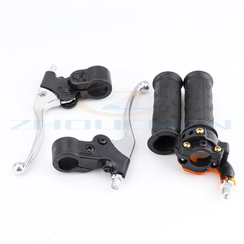 22mm Twist Throttle Grips Brake Levers Set For 2 Stroke 47cc 49cc Mini Moto Dirt Cross Pocket Dirt Bike ATV Minimoto Motocross