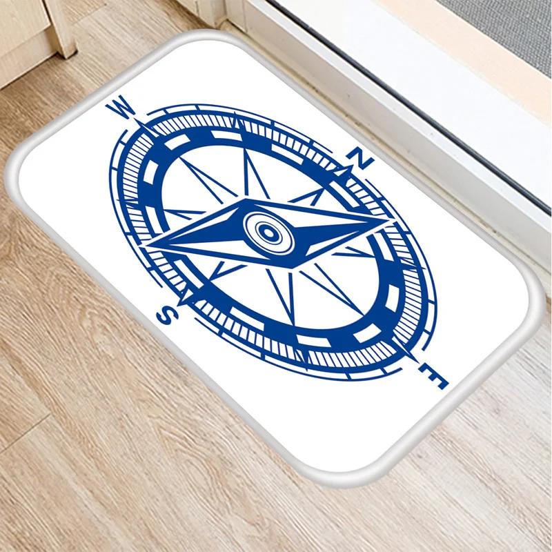 

Ocean Sailboat Pattern Door Mat Bath Kitchen Entrance Coral Velvet Carpet Doormat Indoor Floor Anti-Slip Rug Home Decor 48029
