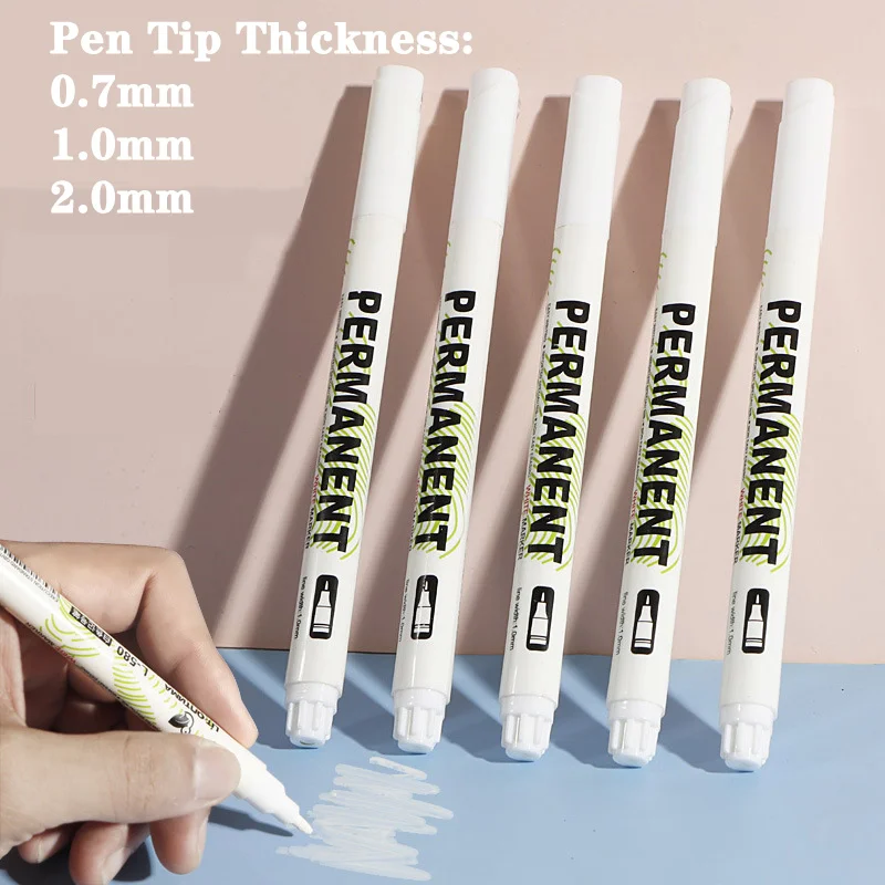 1.0mm Waterproof White Marker Pen Permanent Graffiti Gel Pencil