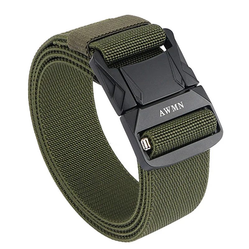 2022 Stretch Tactical Belts For Men Anti-Rust Metal Quick Release Buckle Outdoor Work Sports Belt 1200D Real Nylon Jeans Belt 