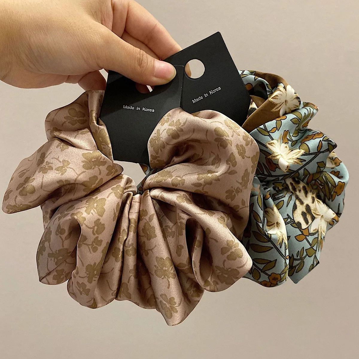 

Floral Print Elastic Scrunchies For Women Girls Hairstyle Accessories Fashion Rubber Hair Bands Ponytail Holders Hair Ties